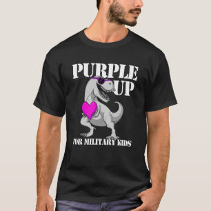 Lila für militärische Kinder Rex Dinosaurier Boys T-Shirt
