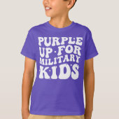 Lila für militärische Kinder T-Shirt (Vorderseite)
