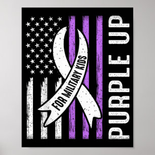 Lila für militärische Kinder USA-Flagge Militär Poster