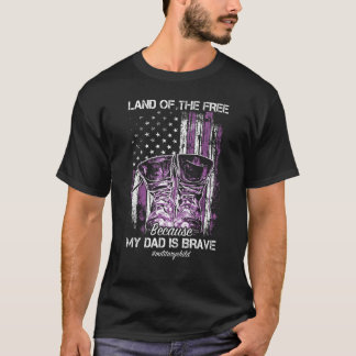 Lila für Militärkids Land der Freiheit Mein Da T-Shirt