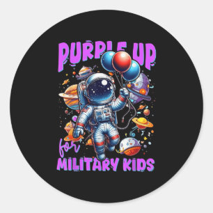 Lila für Militärkinder Monat A Runder Aufkleber