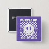 Lila für Militärkinder - Monat Button (Vorne & Hinten)