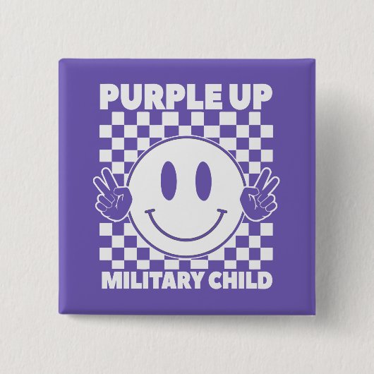 Lila für Militärkinder - Monat Button (Vorderseite)