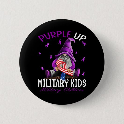 Lila für Militärkinder - Monat Button (Vorderseite)