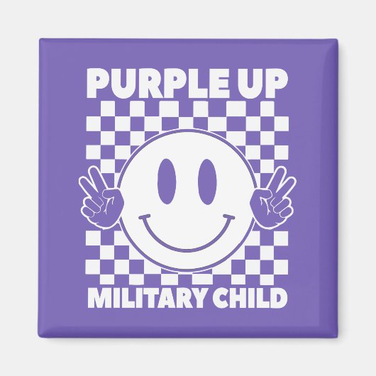 Lila für Militärkinder - Monat Magnet (Vorne)