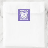 Lila für Militärkinder - Monat Quadratischer Aufkleber (Tasche)