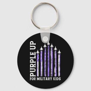 Lila für Militärkinder - Monat Schlüsselanhänger