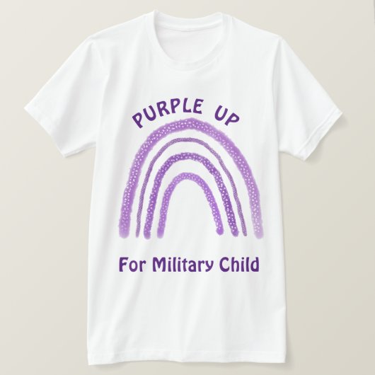 Lila für Militärkinder T-Shirt (Design vorne)