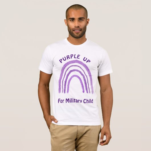 Lila für Militärkinder T-Shirt (Vorne ganz)
