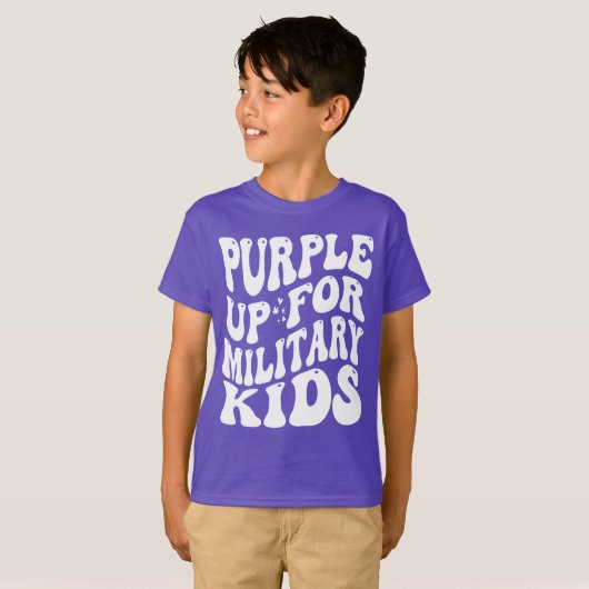 lila für Militärkinder T-Shirt (Vorne ganz)
