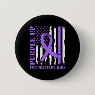 Lila für Militärkinder unter US-Flagge Button