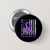 Lila für Militärkinder unter US-Flagge Button (Vorne & Hinten)