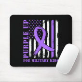 Lila für Militärkinder unter US-Flagge Mousepad (Mit Mouse)