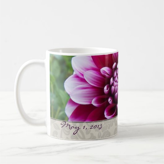 Lila Fuschia Dahlie-Tasse Kaffeetasse (Links)
