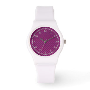 Lila Fushia-Carbon-Fibre-Dial Armbanduhr