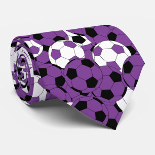 Lila Fußball-Ball-Collage - zwei Seiten Krawatte