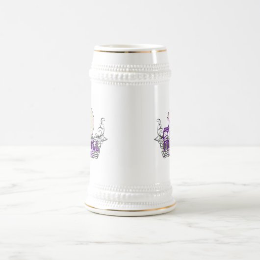 Lila Fußball-hardcore-T - Shirts und Geschenke Bierglas (Mittel)