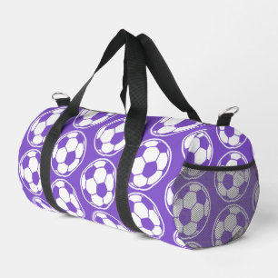 Lila Fußball-Muster-Schraubenball-Grafik Duffle Bag