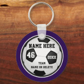 Lila Fußball-Team Geschenke oder Ihre FARBEN und T Schlüsselanhänger (Vorderseite)