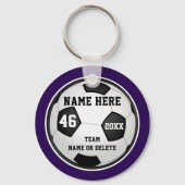 Lila Fußball-Team Geschenke oder Ihre FARBEN und T Schlüsselanhänger (Rückseite)