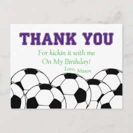 Lila Fußballball Danke, Postkarte