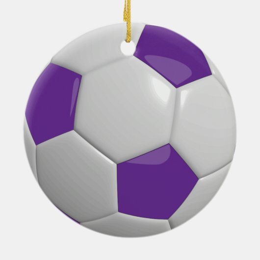 Lila Fußballball | Personalisieren Keramikornament (Hinten)