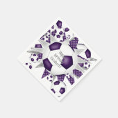 Lila Fußballbälle zum Geburtstag oder Party Serviette (Ecke)