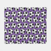 Lila Fußballmuster mit Nummern Fleecedecke (Vorderseite (Horizontal))