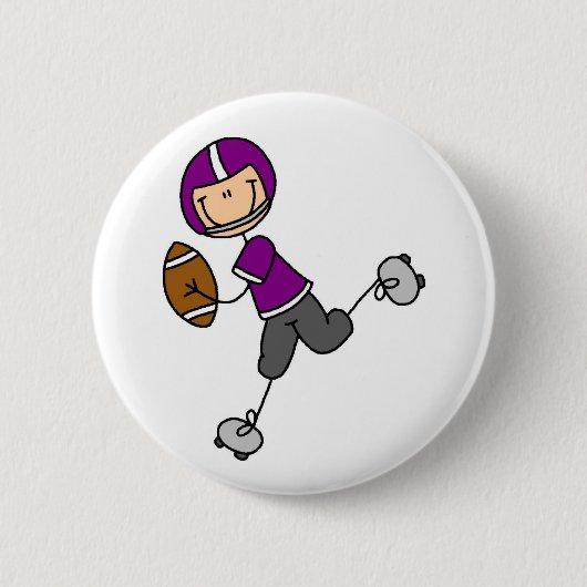 Lila Fußballspieler-Button Button (Vorderseite)