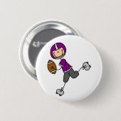 Lila Fußballspieler-Button Button (Vorne & Hinten)