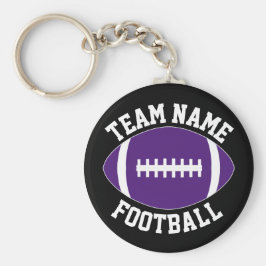 Lila Fußballspieler und Coach - Name des Teams Schlüsselanhänger