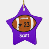 Lila Fußballstar Keramikornament (Links)
