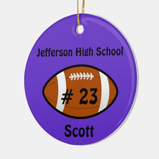 Lila Fußballverzierung Keramikornament (Links)