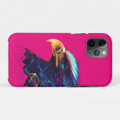 Lila Futuristischer Neon Eagle Vibranant Radiant Case-Mate iPhone Hülle (Rückseite (Horizontal))