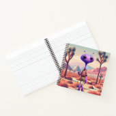 Lila Fuzzy Alien Hiker Notebook Notizblock (Innenseite)