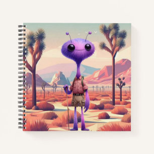 Lila Fuzzy Alien Hiker Notebook Notizblock