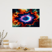 Lila-galaktisch-roter Orangenblauer Sternenbrand Poster (Küche)