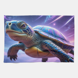 Lila Galaktische Meerschildkröte Geschirrtuch