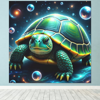 Lila Galaktische Meerschildkröte Leinwanddruck