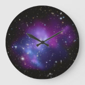 Lila Galaxie-Cluster-Wall-Uhr Große Wanduhr (Vorderseite)