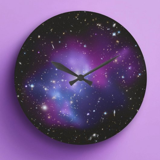 Lila Galaxie-Cluster-Wall-Uhr Große Wanduhr