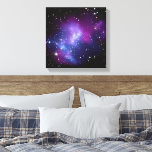 Lila Galaxie-Cluster Wrapped Canvas Leinwanddruck (Insitu (Schlafzimmer))