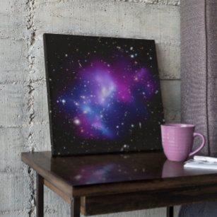 Lila Galaxie-Cluster Wrapped Canvas Leinwanddruck