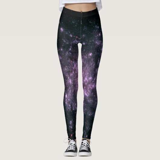 Lila Galaxie-Druck-Leggings Leggings (Vorderseite)