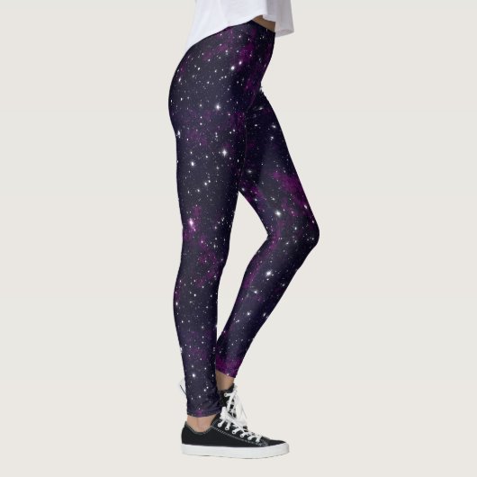 Lila Galaxie Gemusterte Leggings (Rechts)