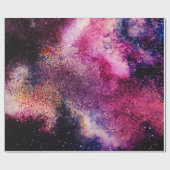 Lila Galaxie Geschenkpapier (Flach)