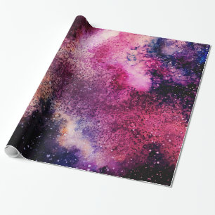 Lila Galaxie Geschenkpapier