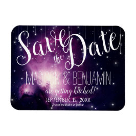 Lila Galaxie - Himmelsstrahlen Save the Date Magnet
