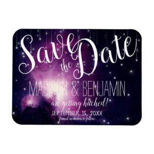 Lila Galaxie - Himmelsstrahlen Save the Date Magnet