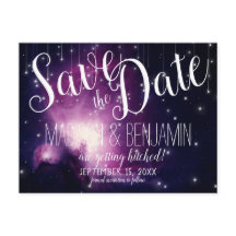 Lila Galaxie - Himmelsstrahlen Save the Date